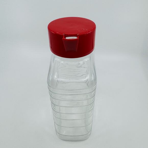 Vintage Retro Italian Covetro Patterned Glass Jug Pitcher Serveware with Red Lid - Picture 1 of 11